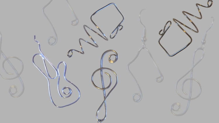 Silver wire earrings