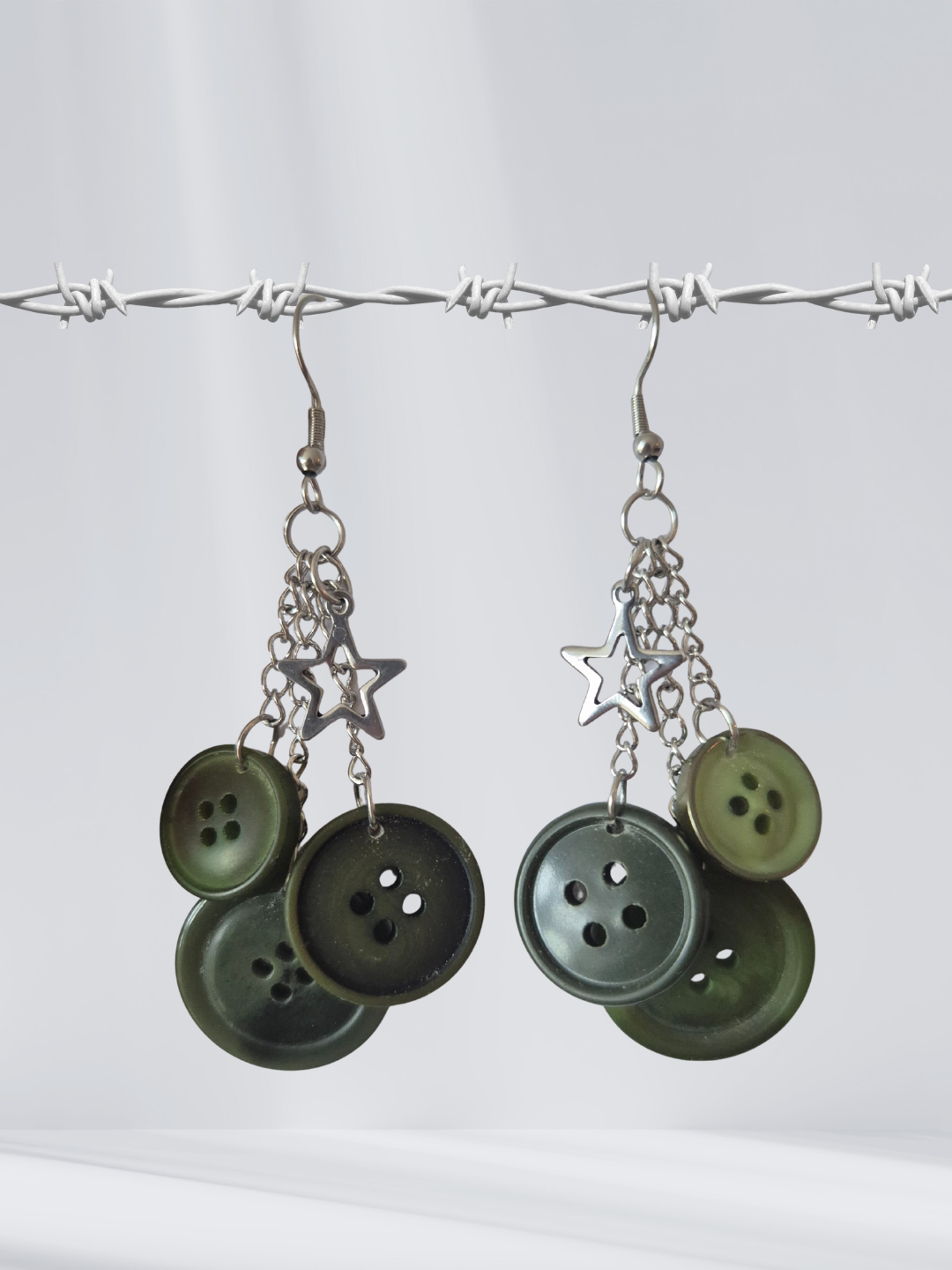 Forest Trio Button Earrings