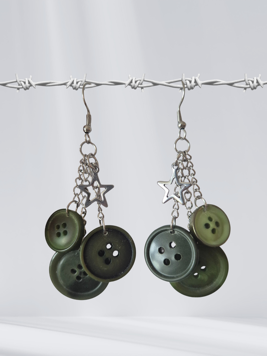 Forest Trio Button Earrings